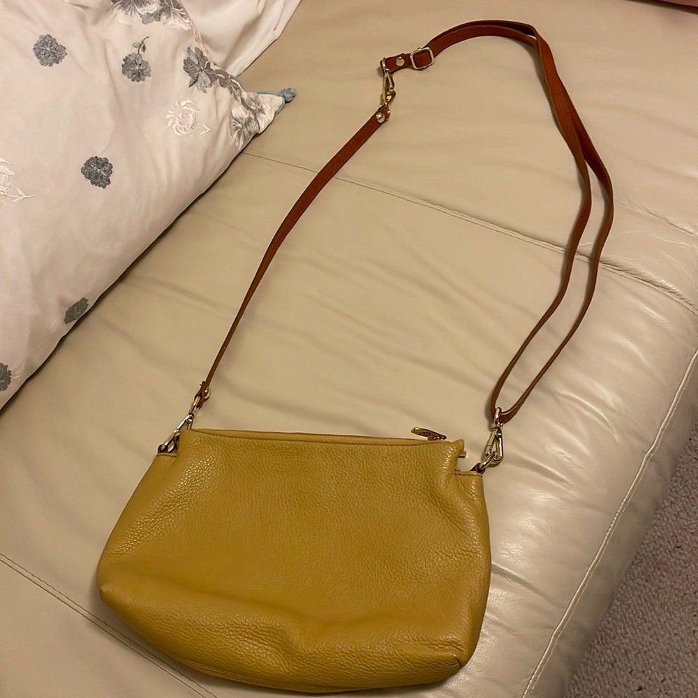 Yellow Italian leather purse. Never used.